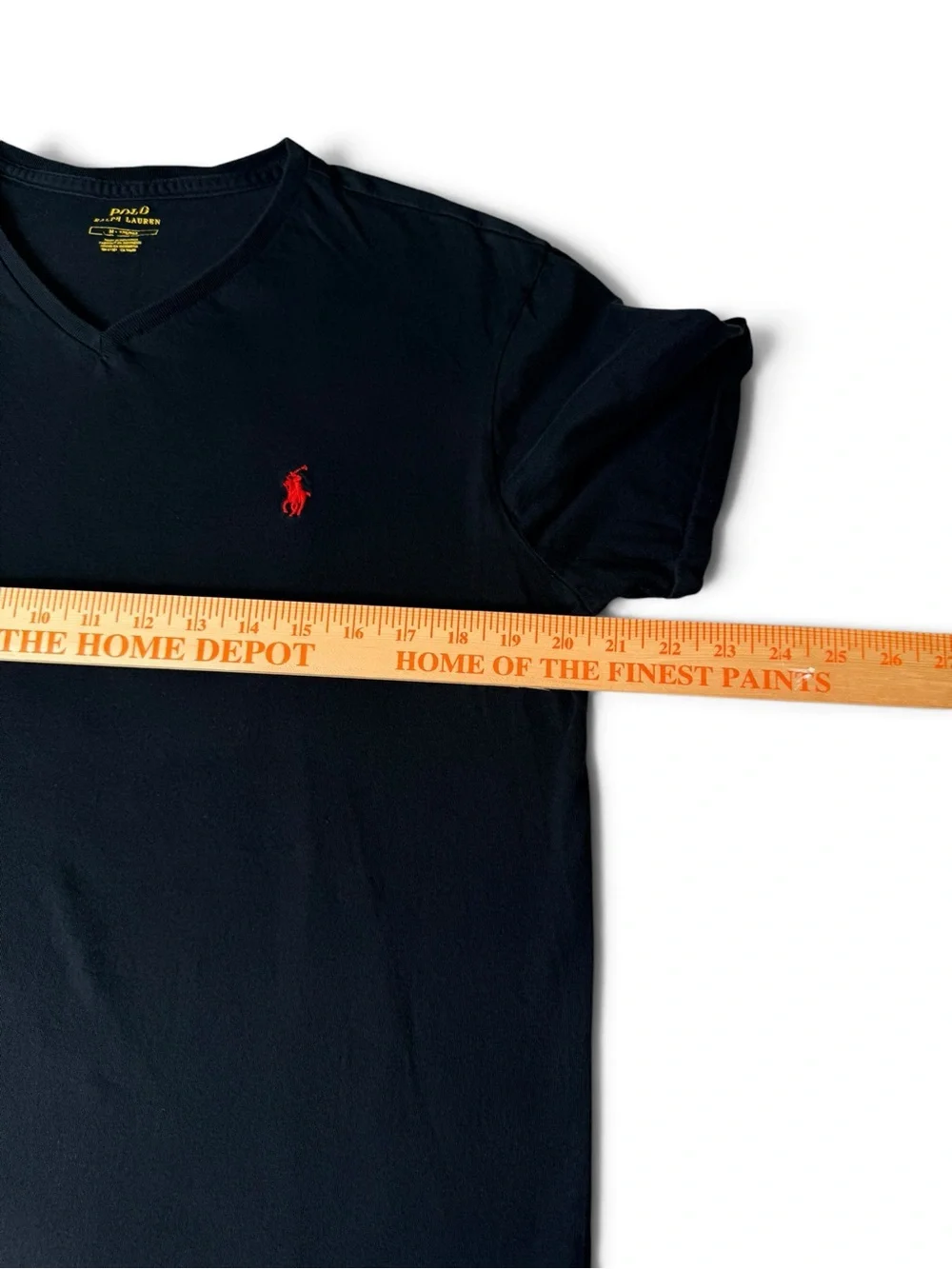 Polo Ralph Lauren Black V-Neck Red Pony T-Shirt Men’s M